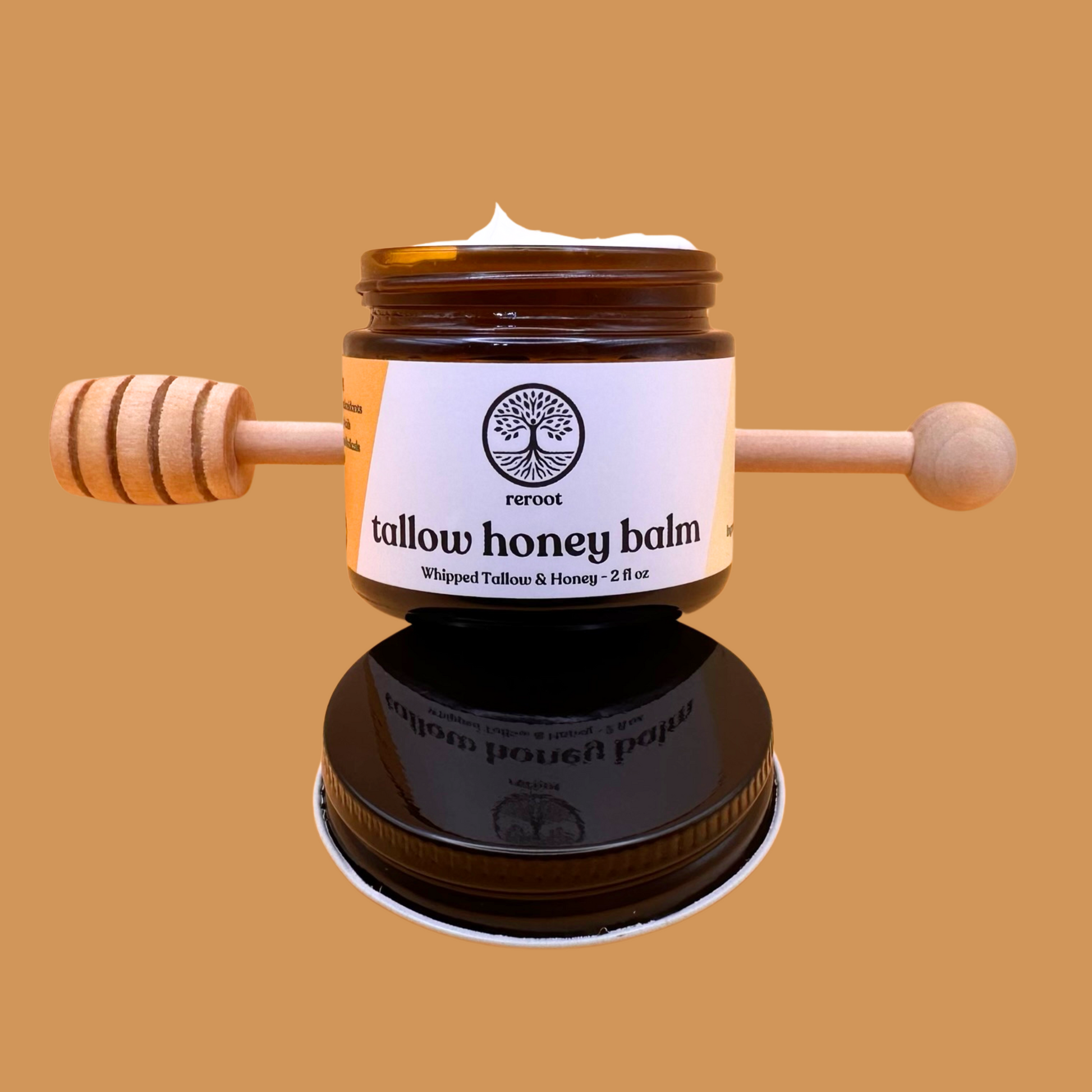 Tallow Honey Balm - 2 Natural Ingredients - 100% Grass-Fed Beef & Raw MN Honey