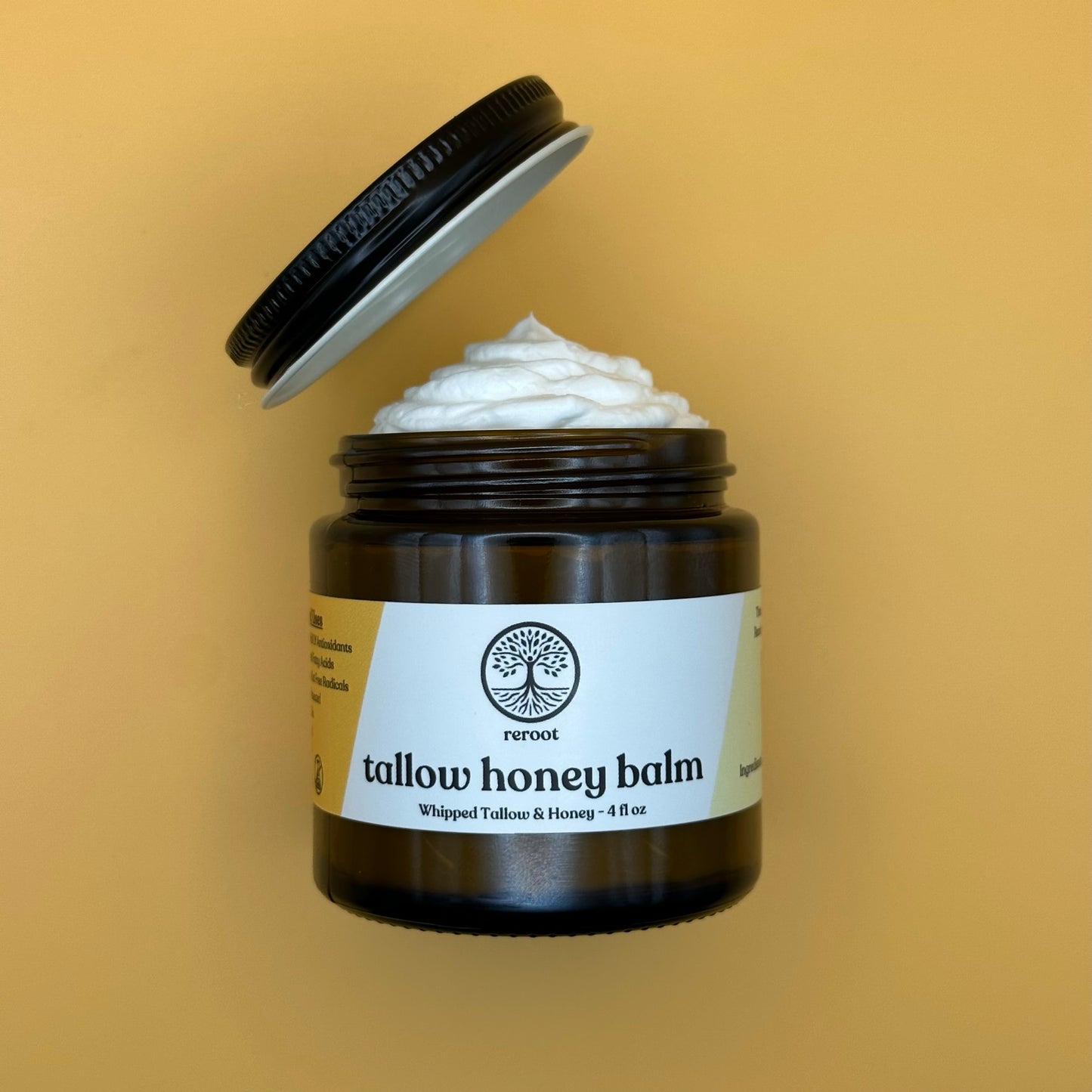 Tallow Honey Balm - 2 Natural Ingredients - 100% Grass-Fed Beef & Raw MN Honey