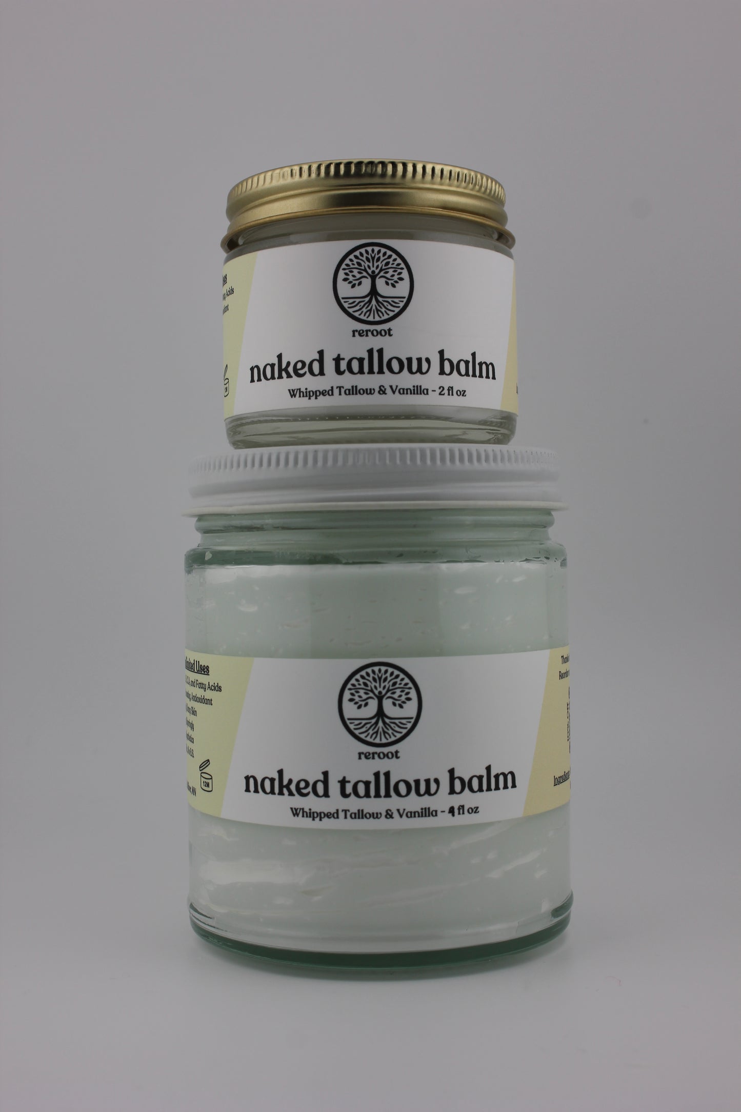 Vanilla Naked Tallow Balm - 2 Ingredients - 100% Grass-Fed Beef Tallow & Vanilla Essential Oil