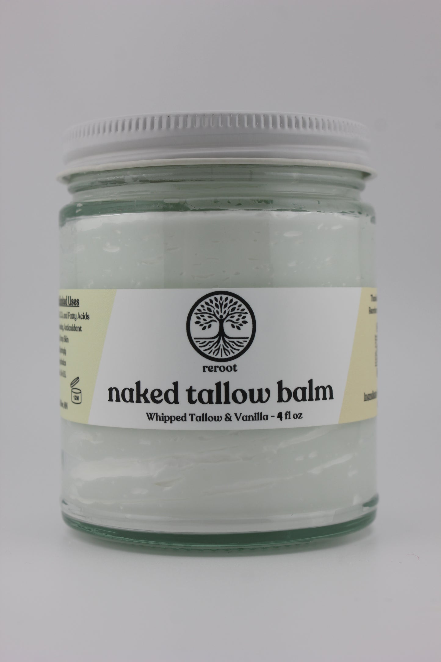 Vanilla Naked Tallow Balm - 2 Ingredients - 100% Grass-Fed Beef Tallow & Vanilla Essential Oil