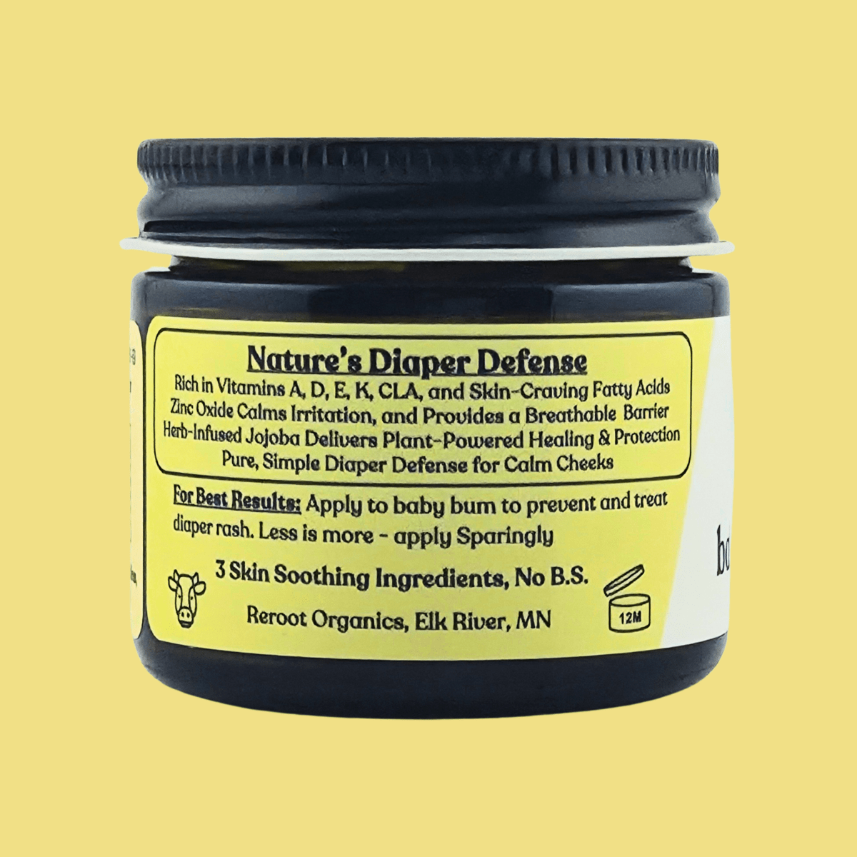 Baby Bum Balm - 3 Natural Ingredients - Reroot Organics