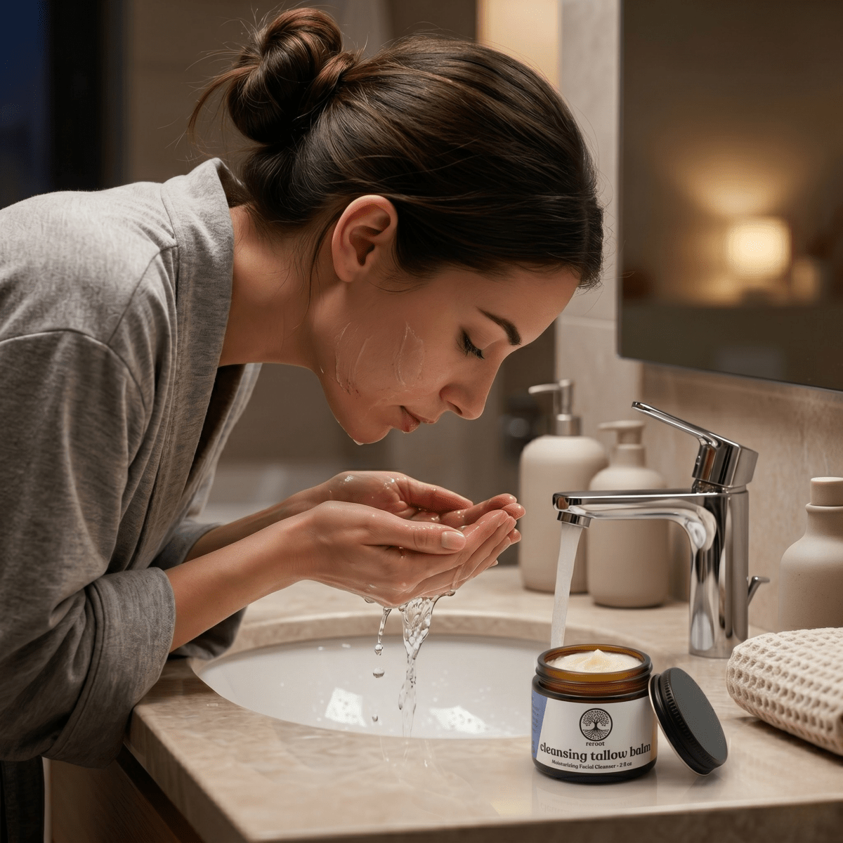 Cleansing Tallow Balm - Deep Clean & Nourish In One Step - Reroot Organics