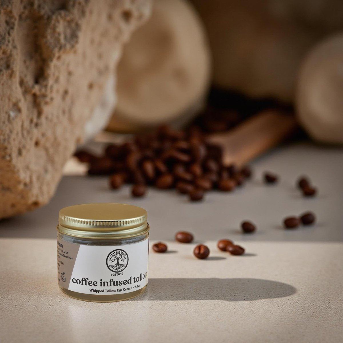 Coffee Infused Tallow Eye Cream - Reroot Organics