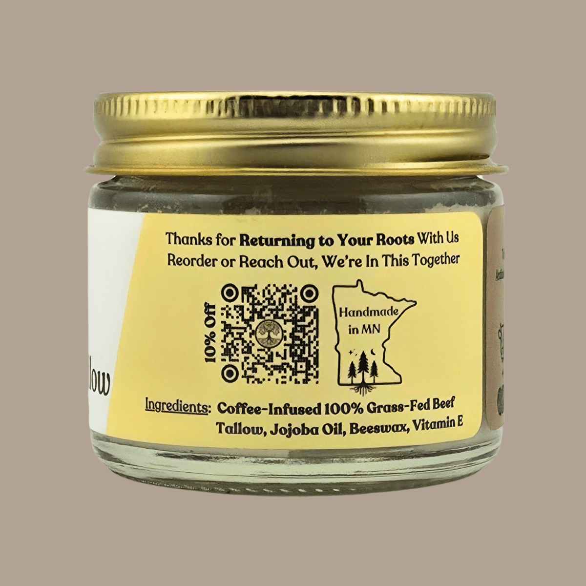 Coffee Infused Tallow Eye Cream - Reroot Organics