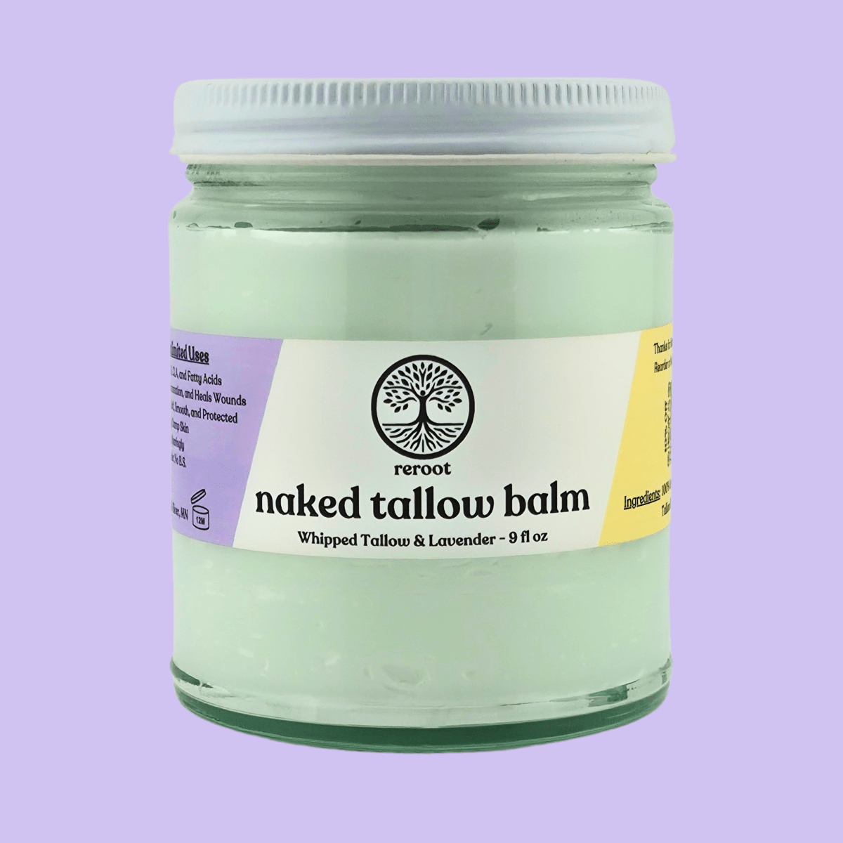 Lavender Naked Tallow Balm - Reroot Organics