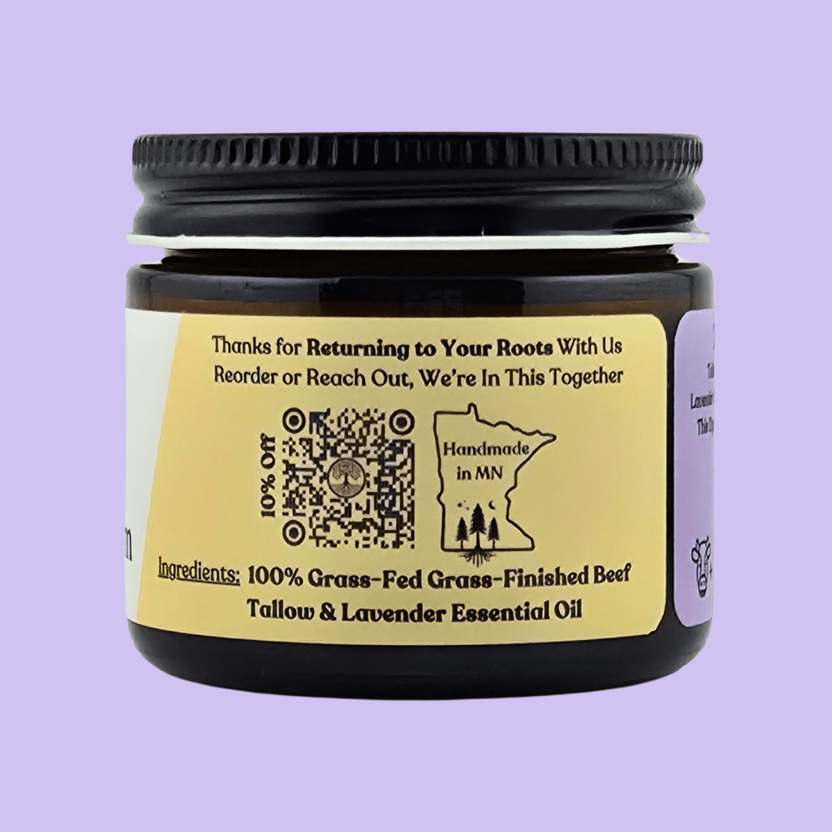 Lavender Naked Tallow Balm - Reroot Organics