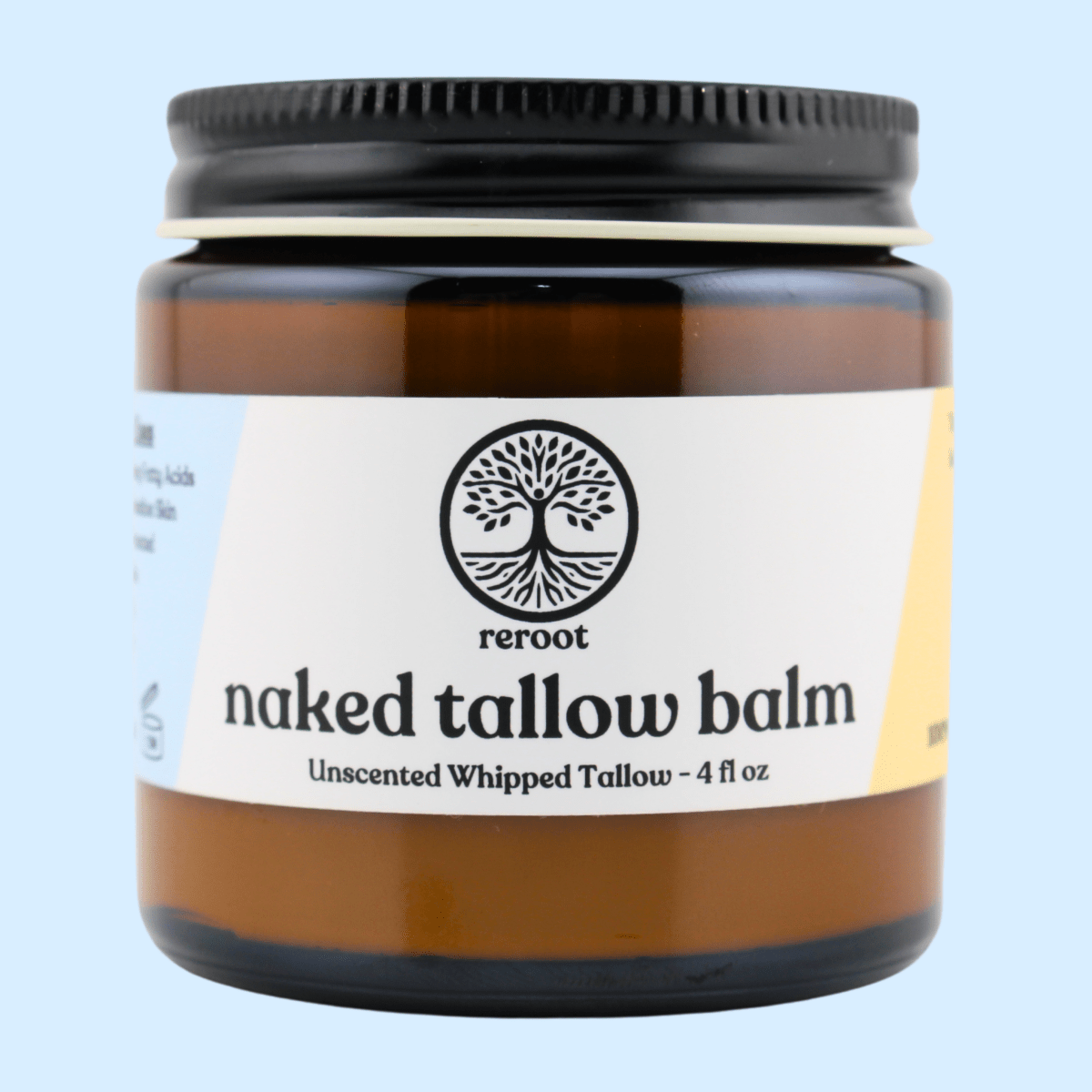 Naked Tallow Balm - 4oz Unscented - Reroot Organics