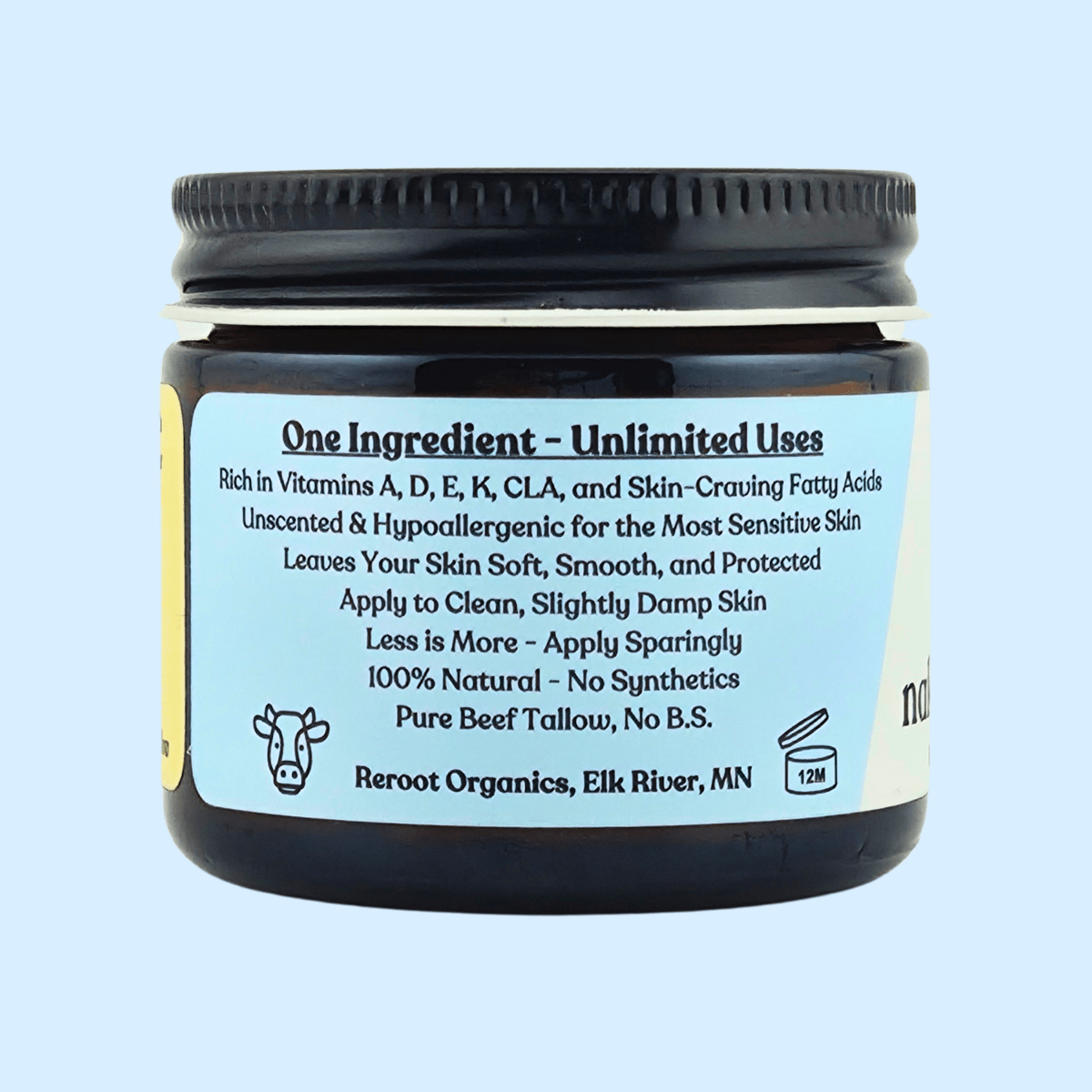 Naked Tallow Balm - Benefits & How to Use -Unscented - Reroot Organics