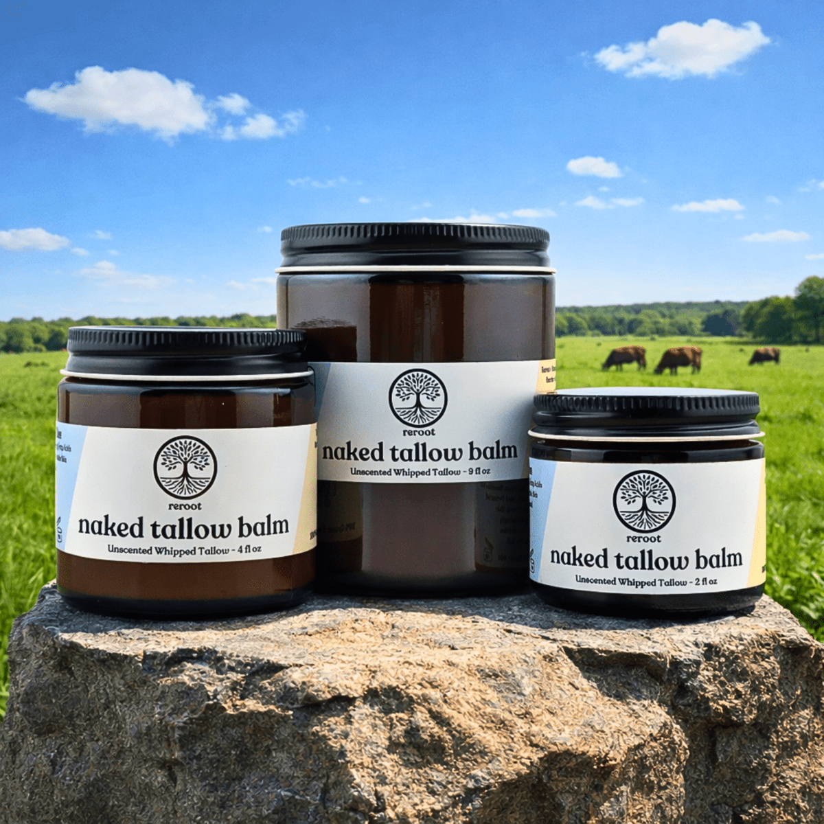 Naked Tallow Balm - Unscented - Reroot Organics