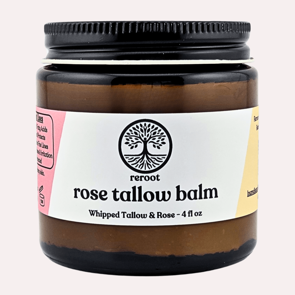 Rose Tallow Balm - Reroot Organics - 4oz Jar