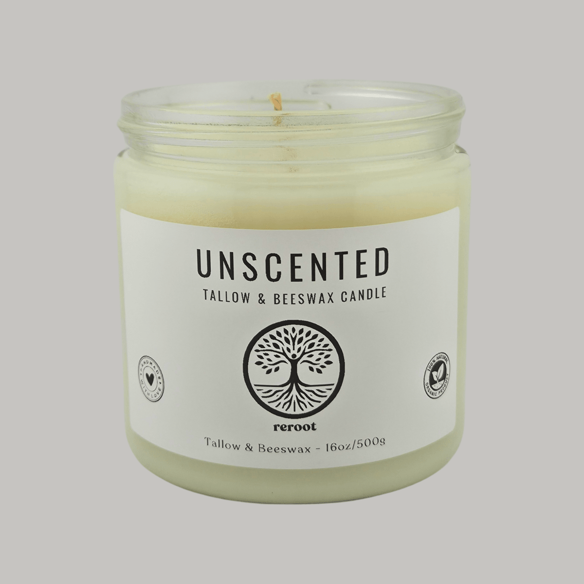 Tallow & Beeswax Candle - Reroot Organics