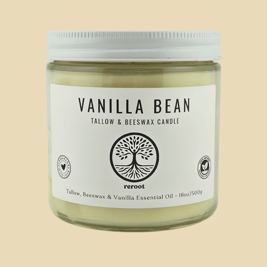 Tallow & Beeswax Candle - Reroot Organics