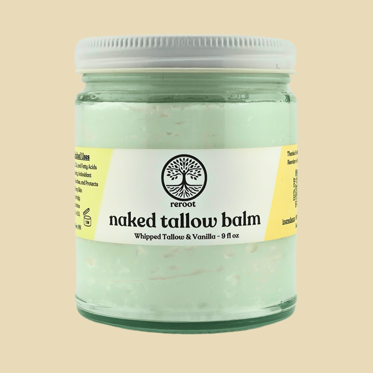 Vanilla Naked Tallow Balm - Reroot Organics